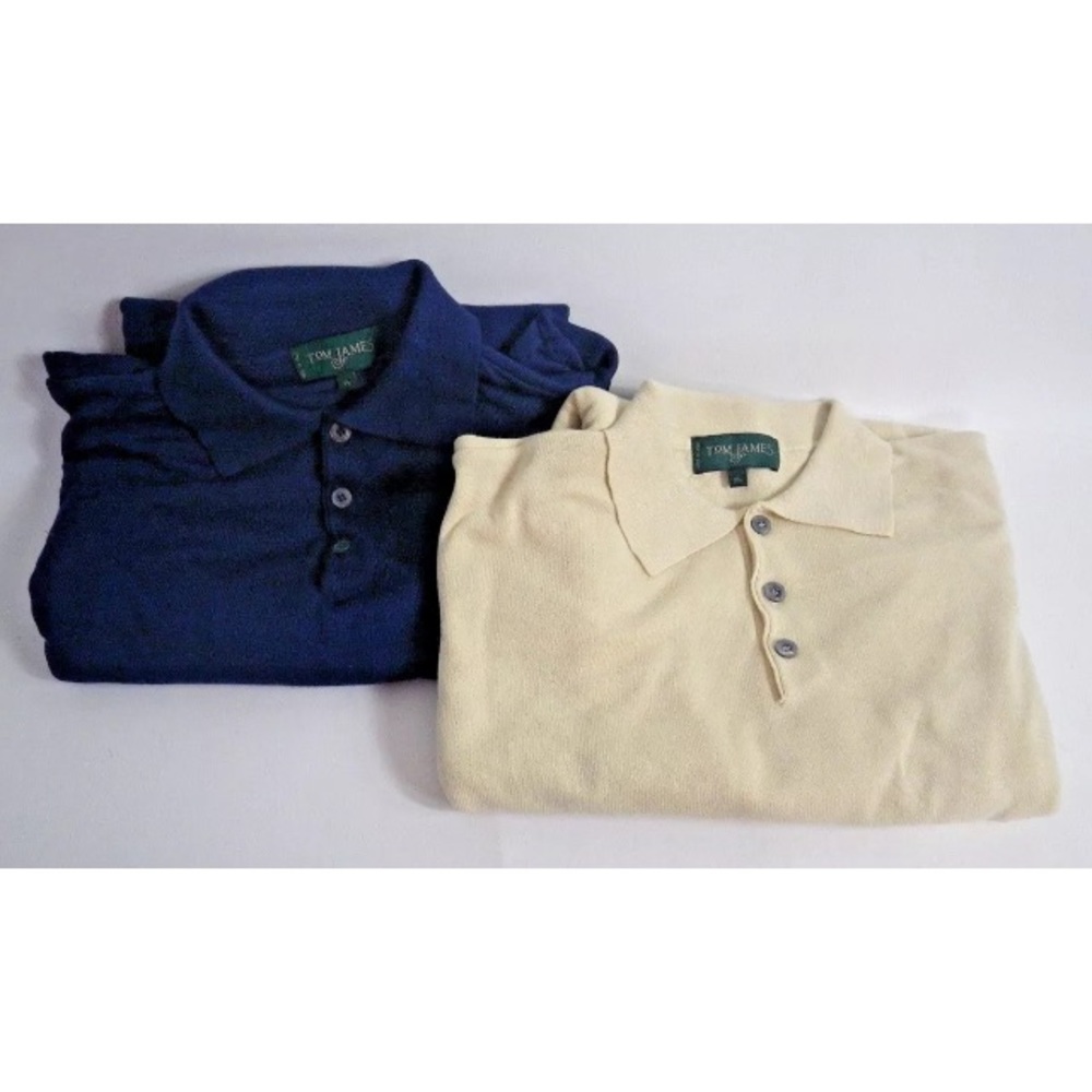 Tom James Men’s Polo Sweaters Made in Italy Sz XL